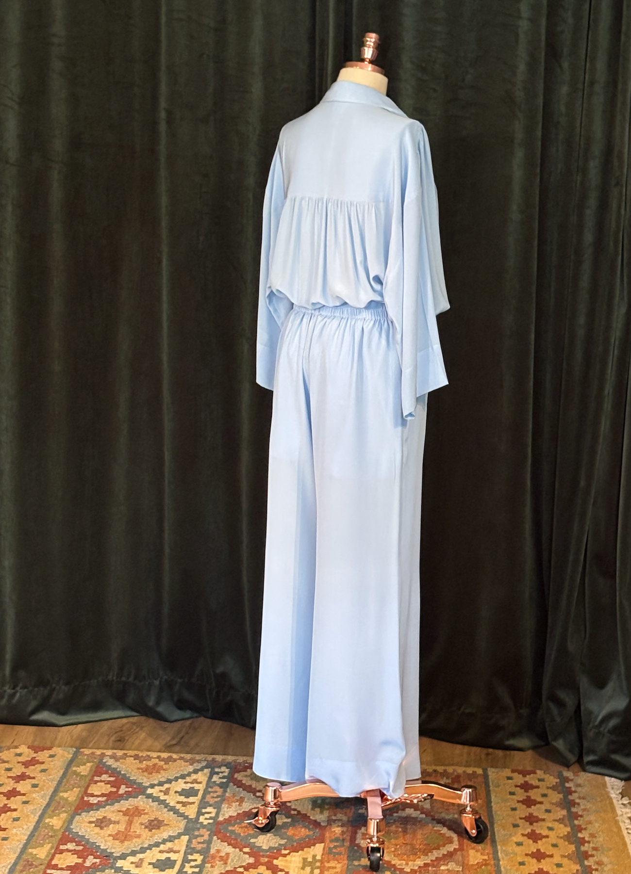 Calça PALAZZO azul chambray