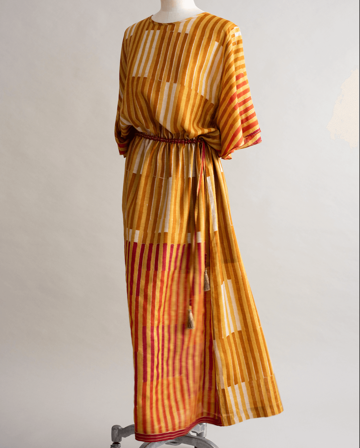 NISHAAT mustard Mugha silk dress