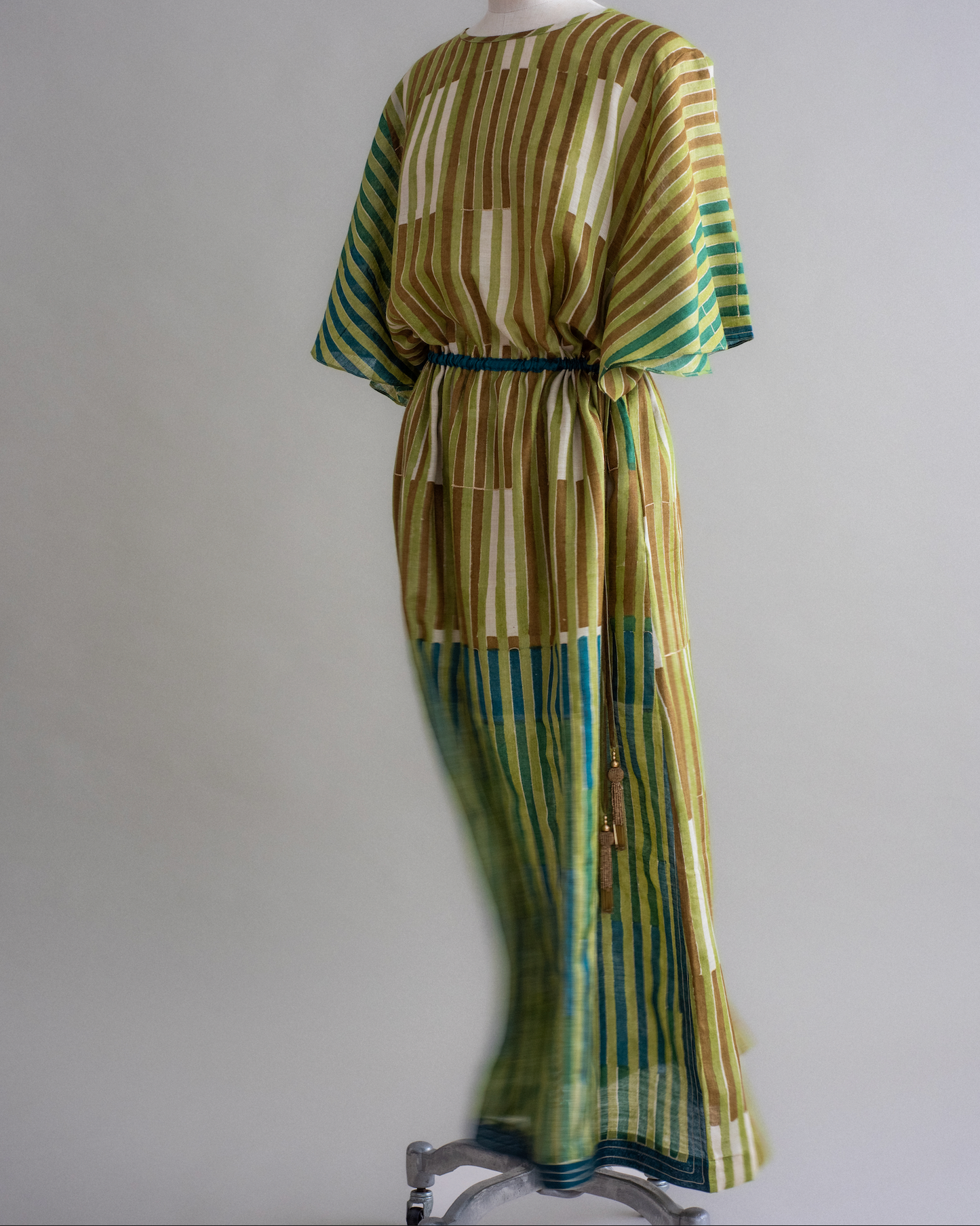 NISHAAT green muga silk dress