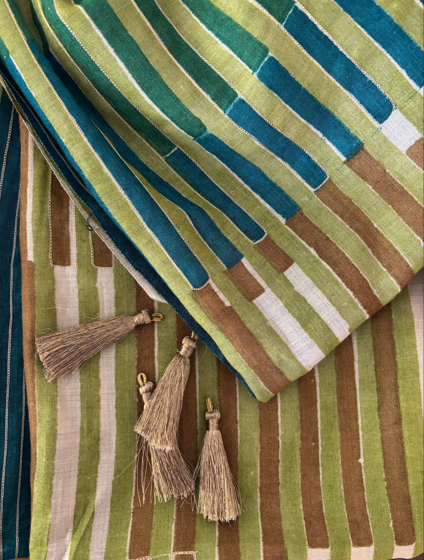 NISHAAT green muga silk dress