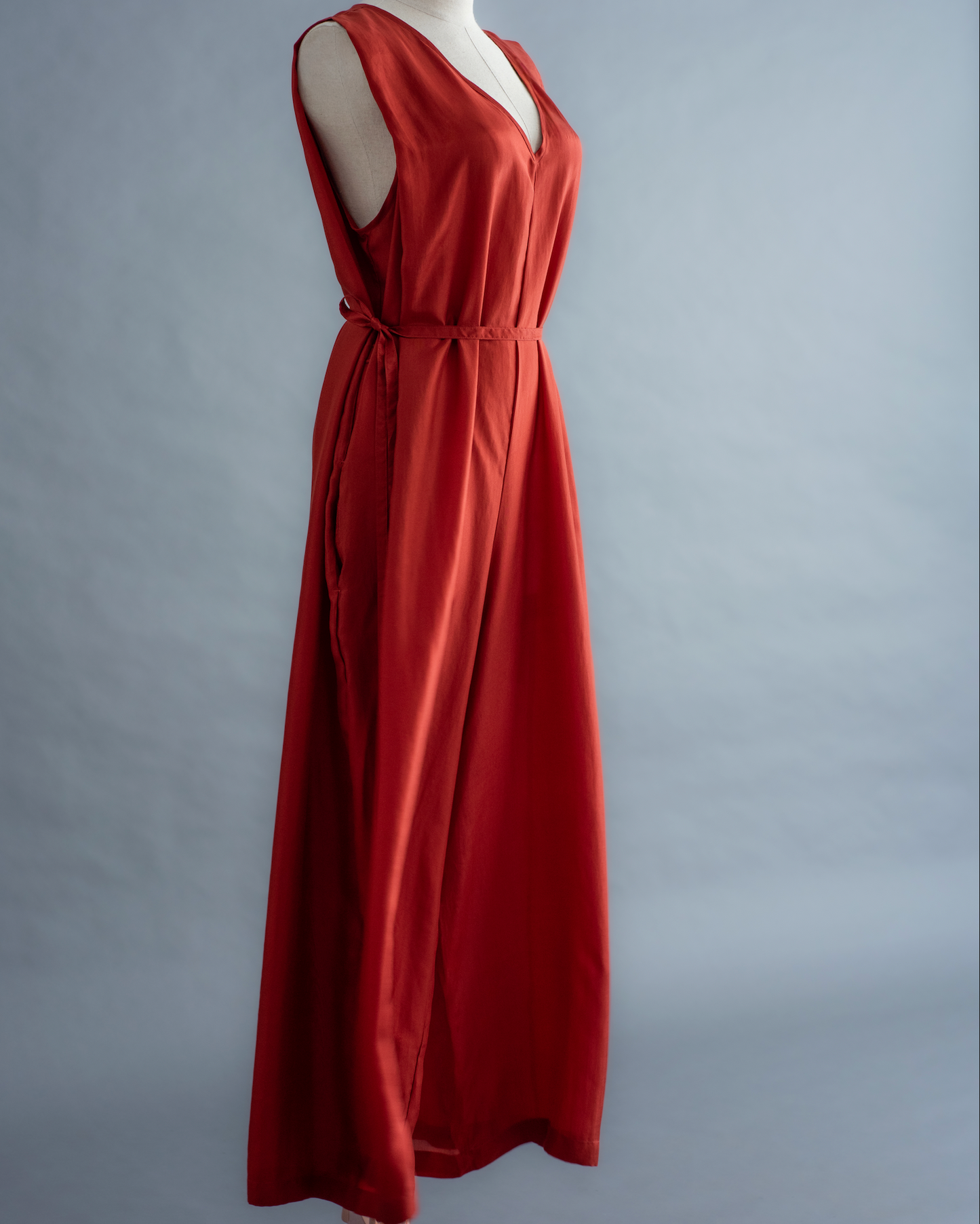 INDOCHINE silk habutai jumpsuit rust