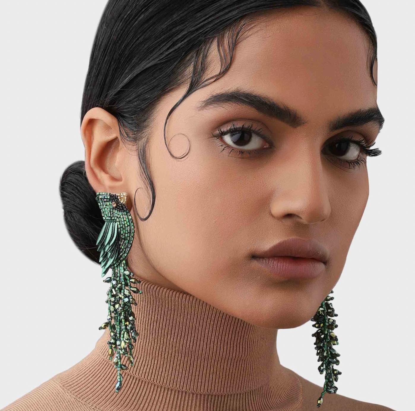 Green Cardinal Earring