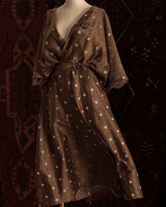 Vestido AMARA seda mugha gold