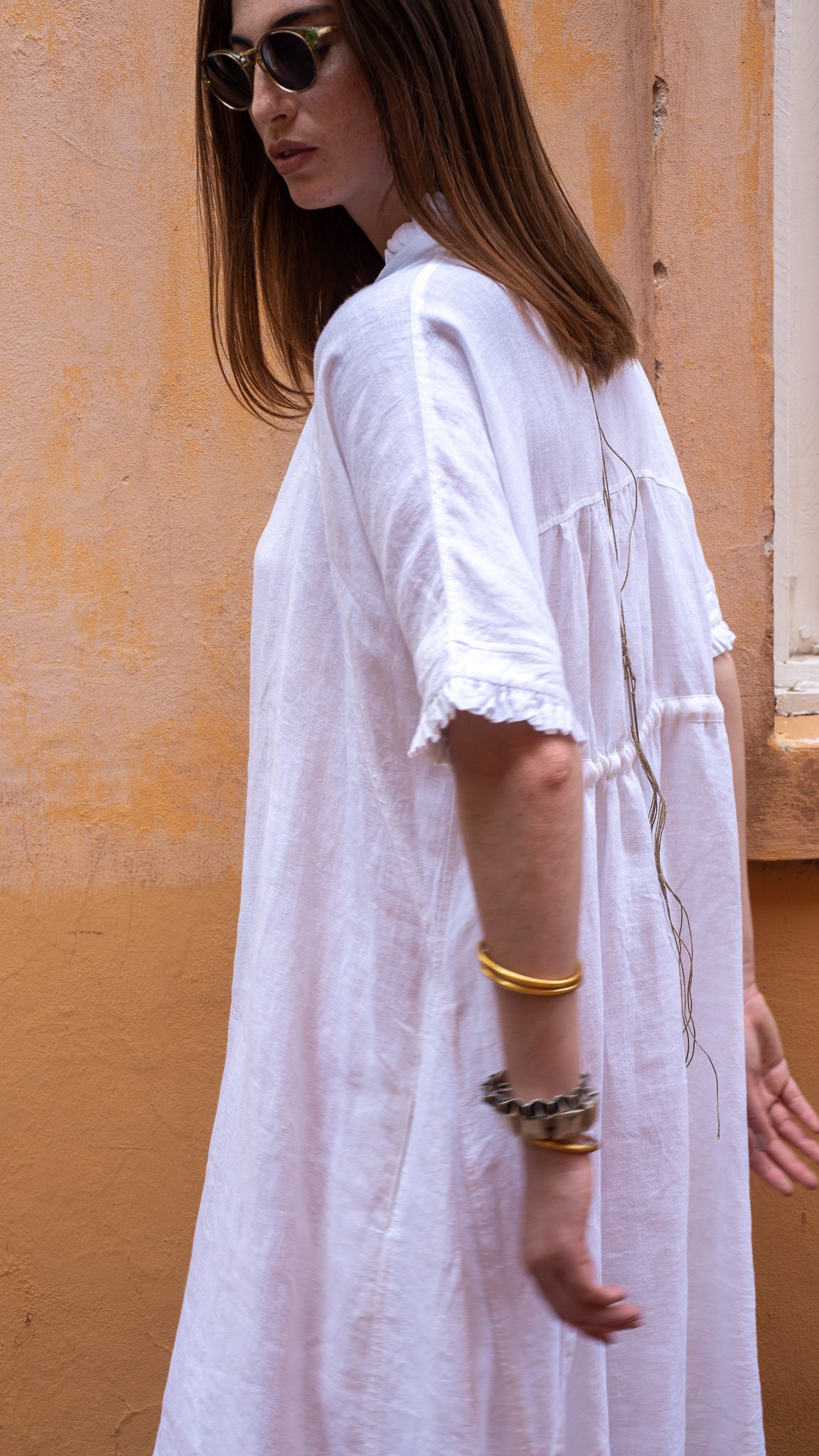 PUGLIA White Linen Chemise