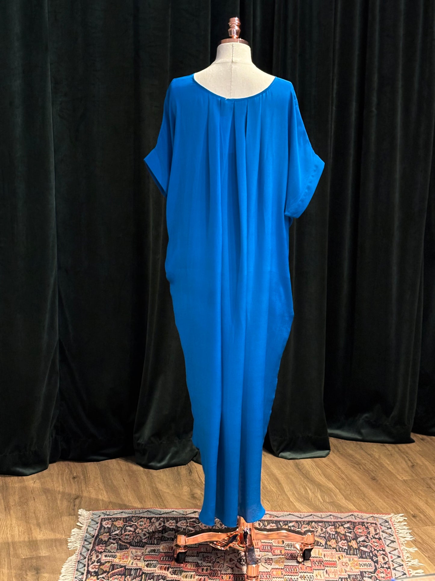 Vestido LaPlage seda azul elétrico