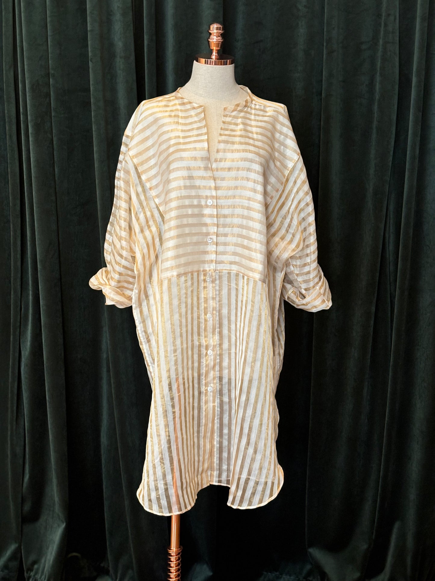Chemise CHANDERI gold stripes