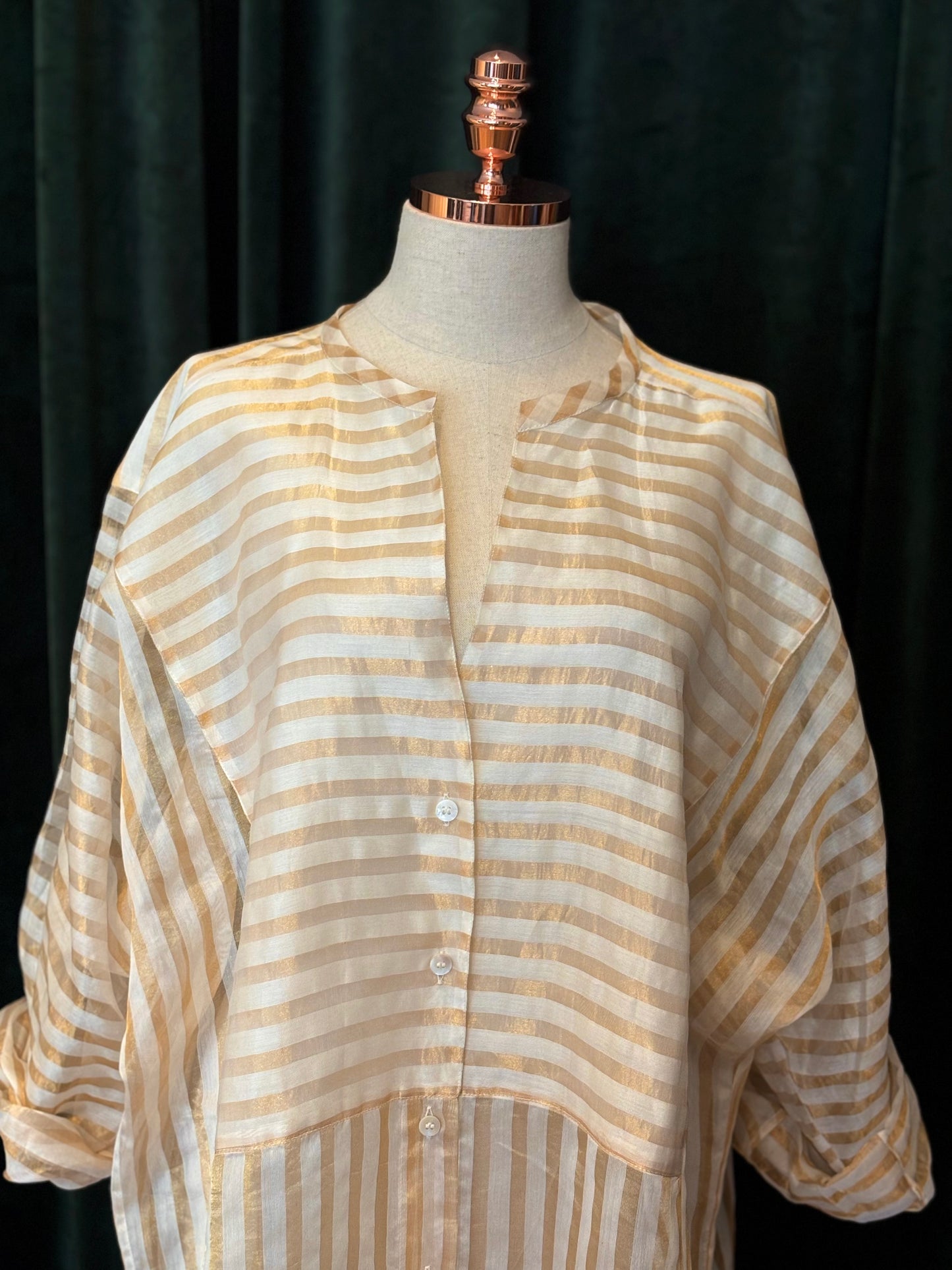 Chemise CHANDERI gold stripes