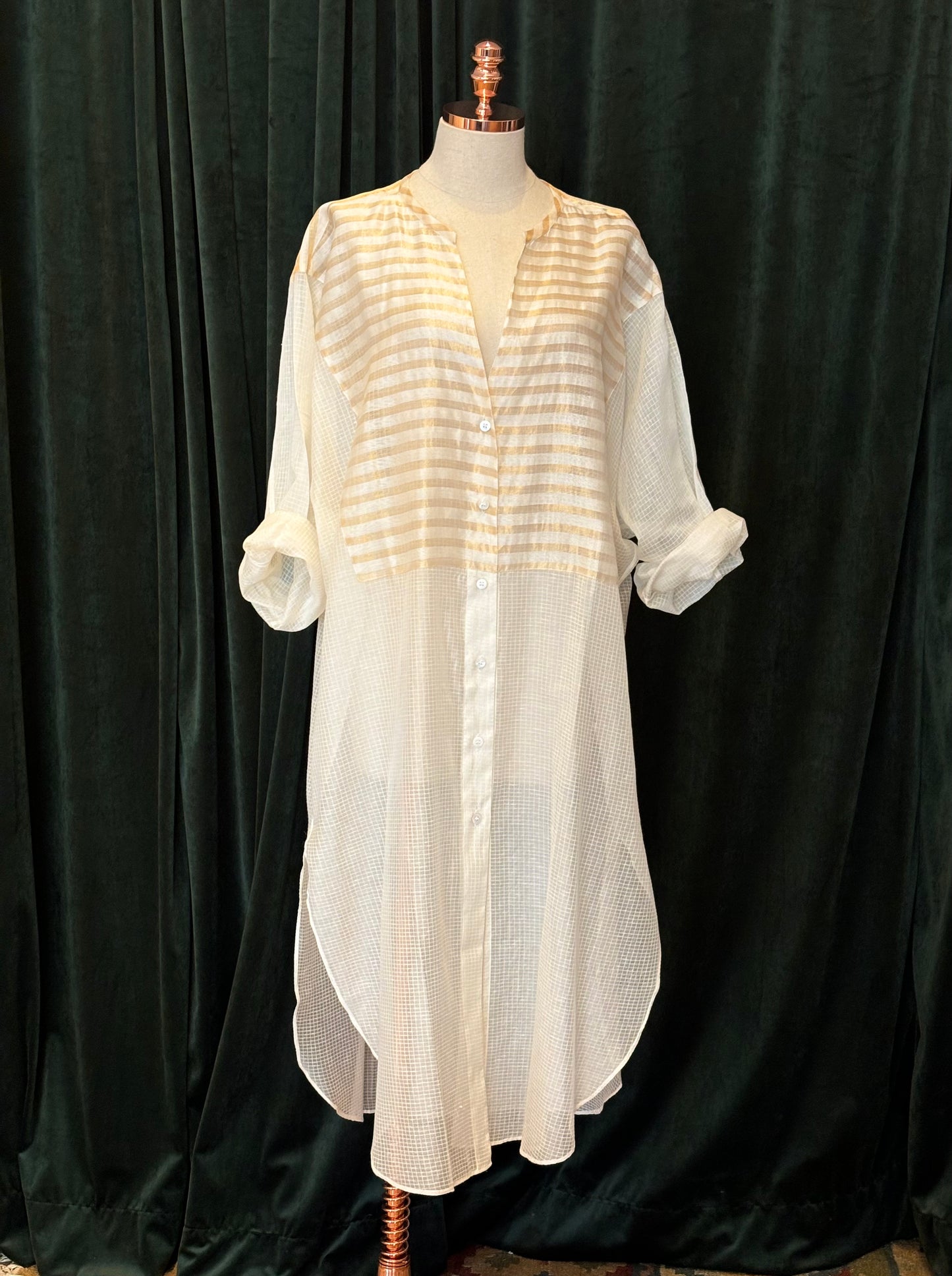 Chemise CHANDERI gold stripes