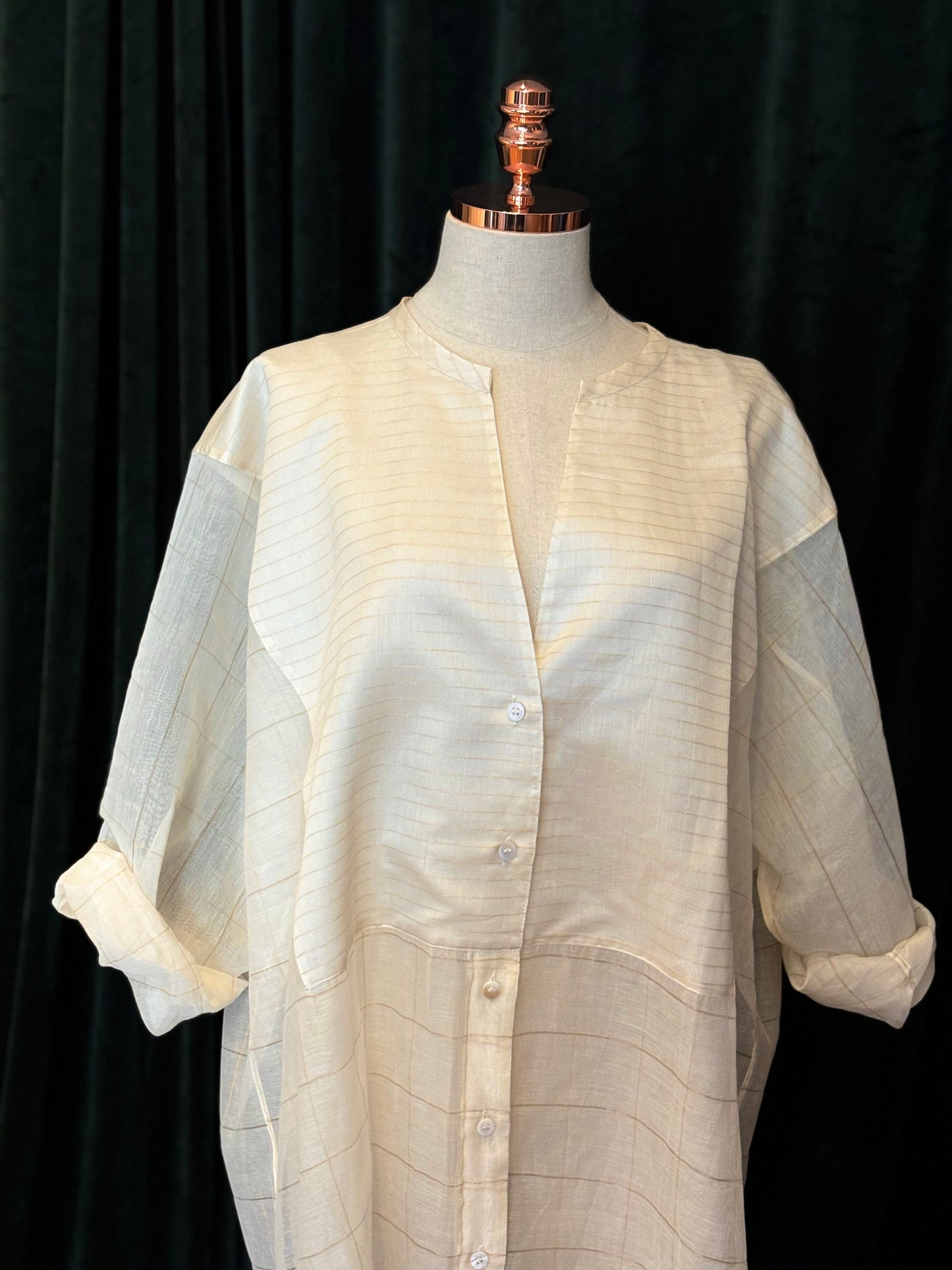 Chemise CHANDERI gold stripes