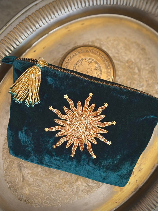 Carteira Olivia Dar VELUDO SOL teal P