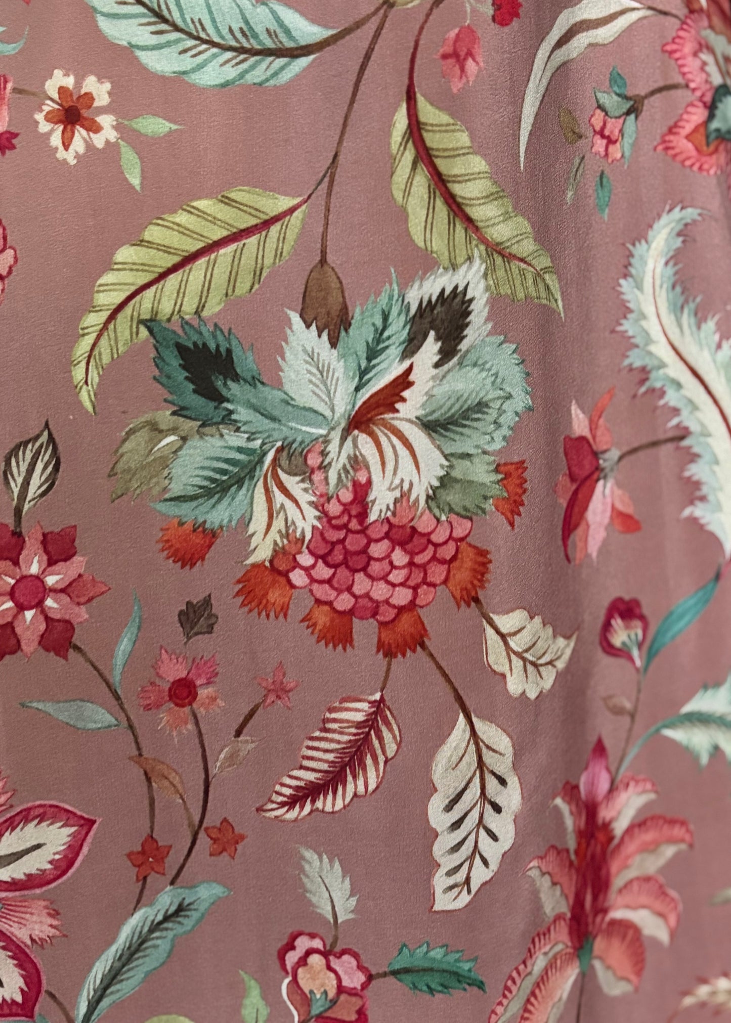 Vestido AMALFI seda pura floral rosé