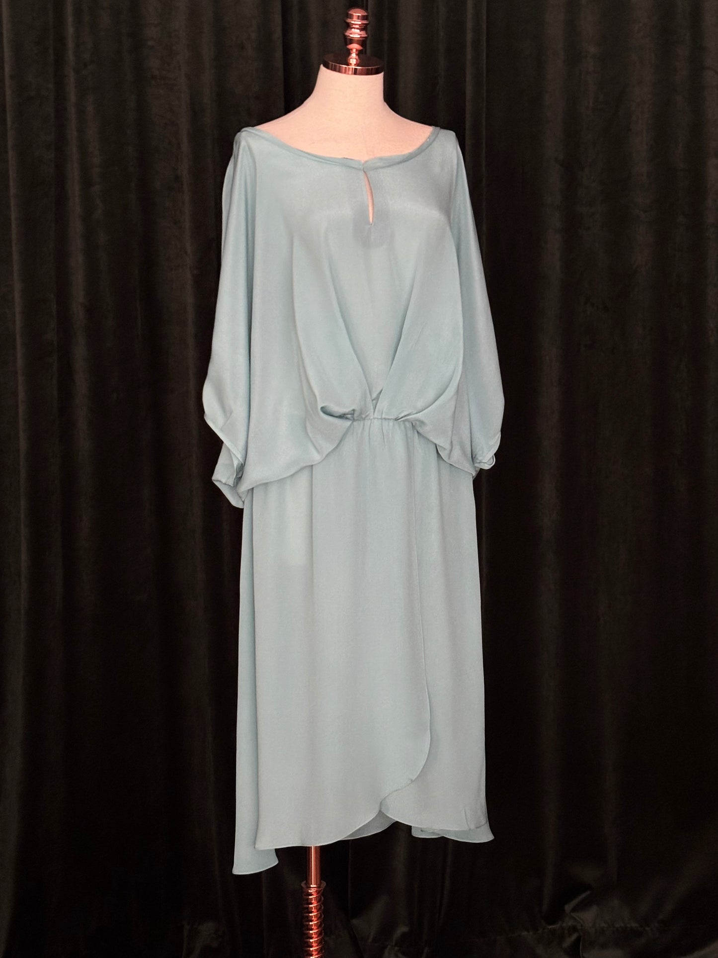 Vestido AMALFI seda pura azul