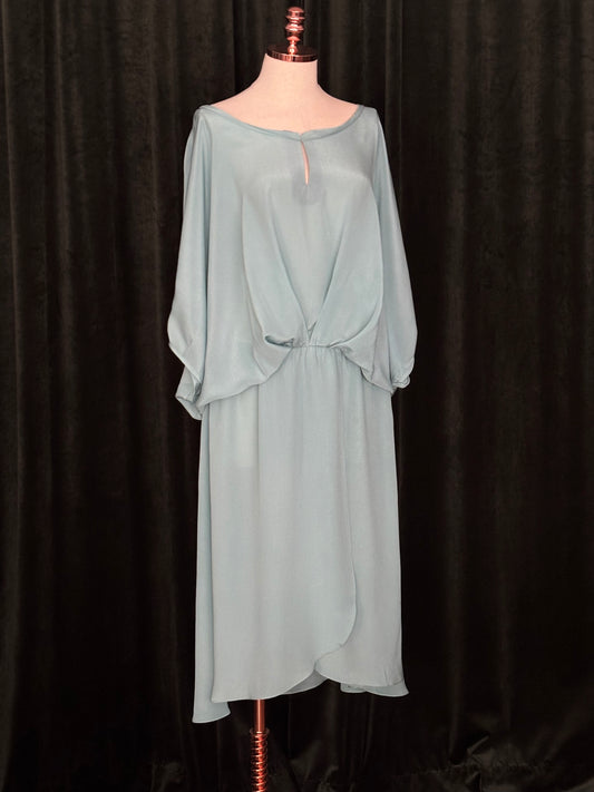 Vestido AMALFI seda pura azul