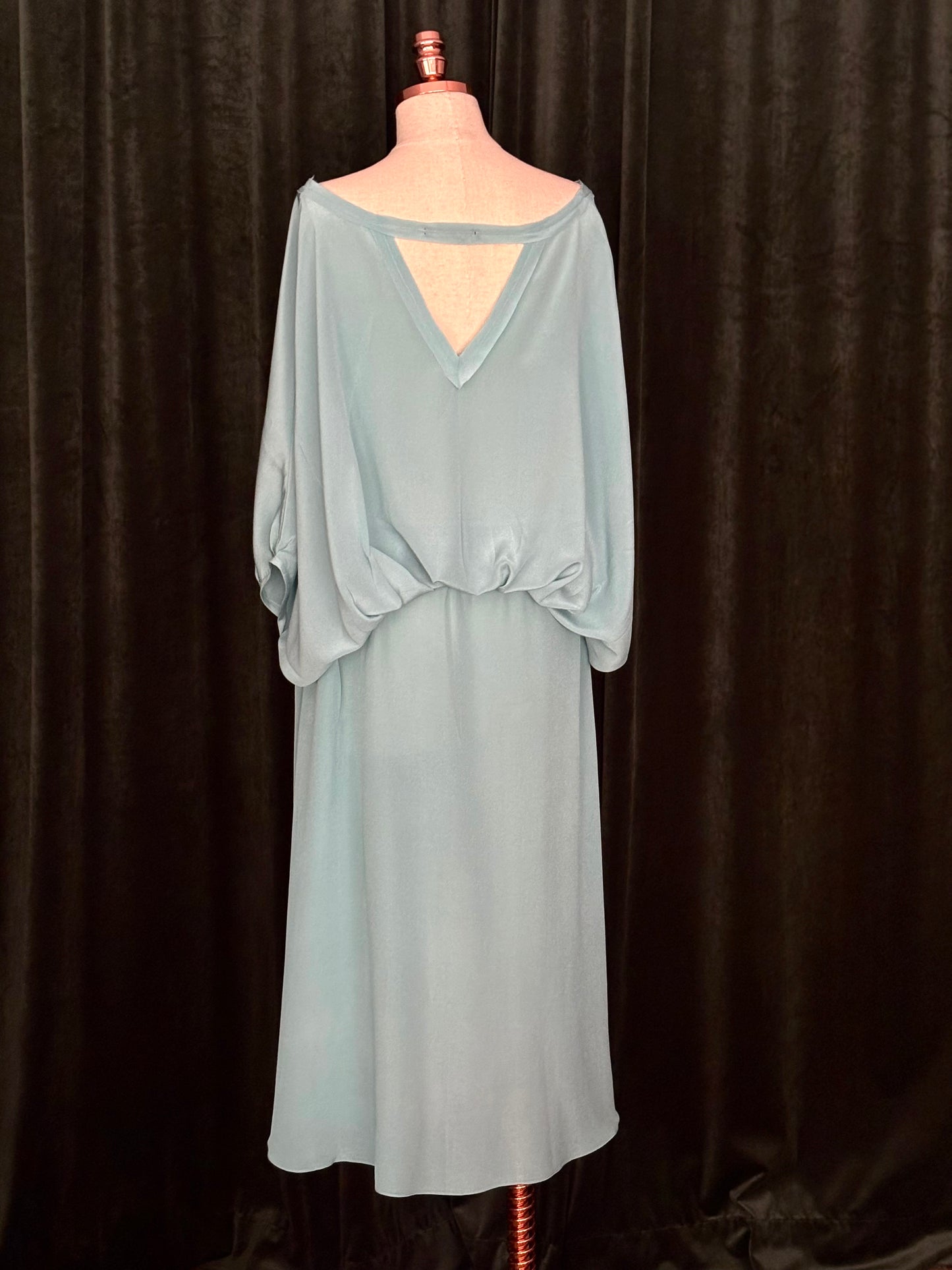 Vestido AMALFI seda pura azul