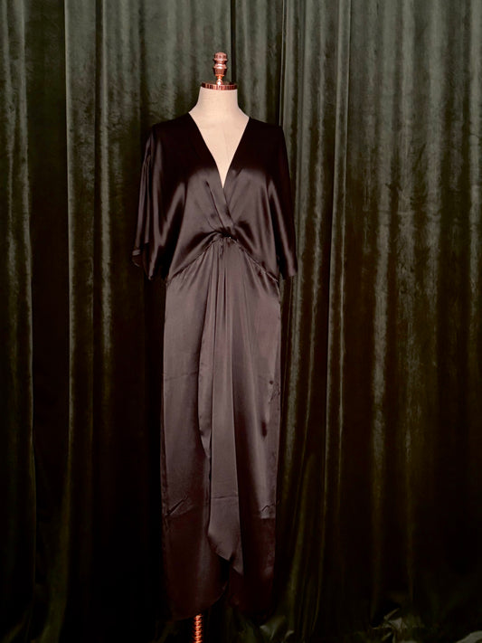Vestido ATHENA seda pura preto