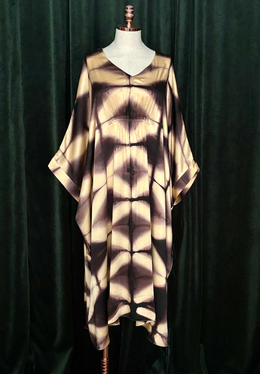 SHIBORI Kaftan marrom