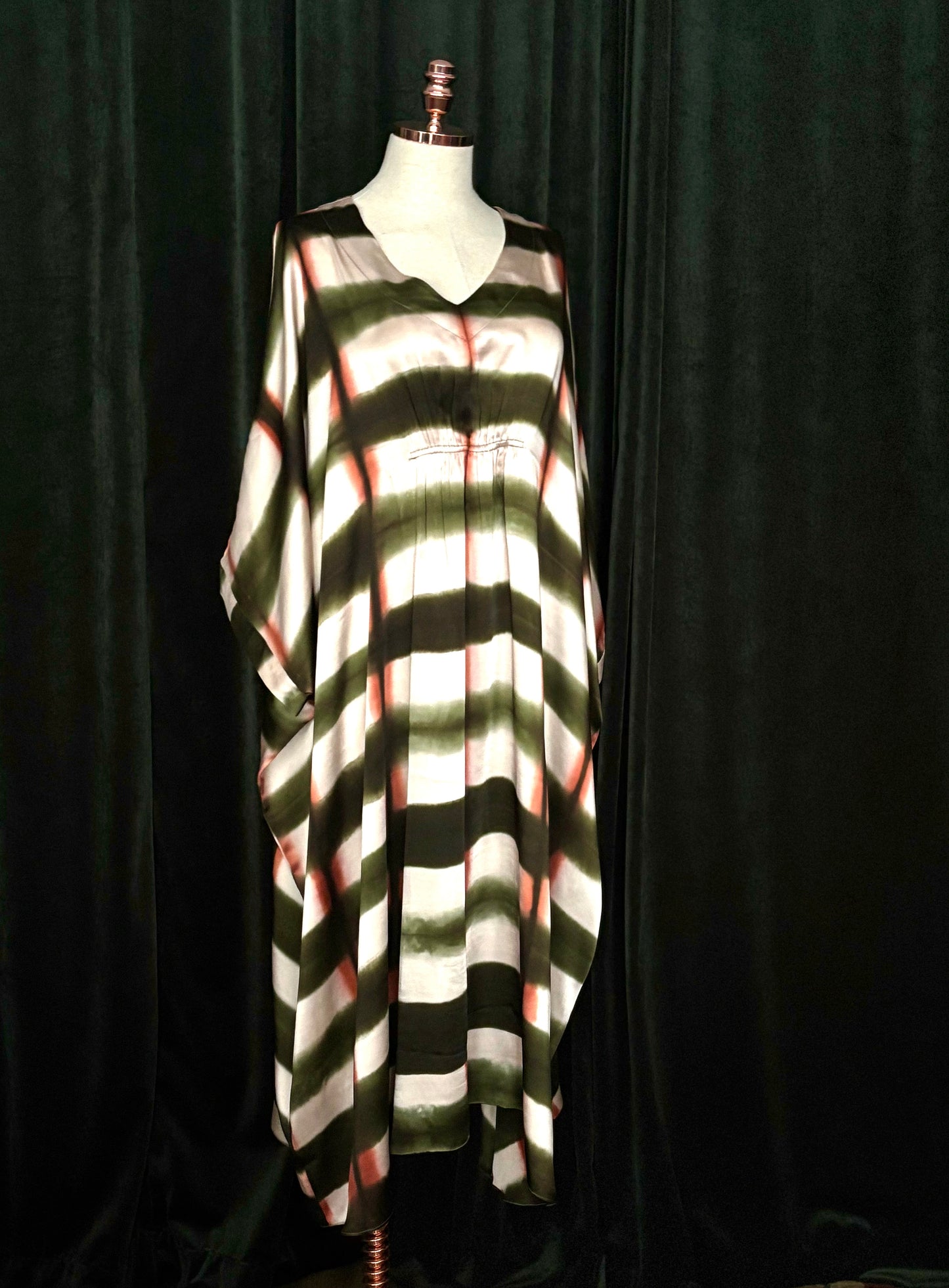 SHIBORI Kaftan verde oliva