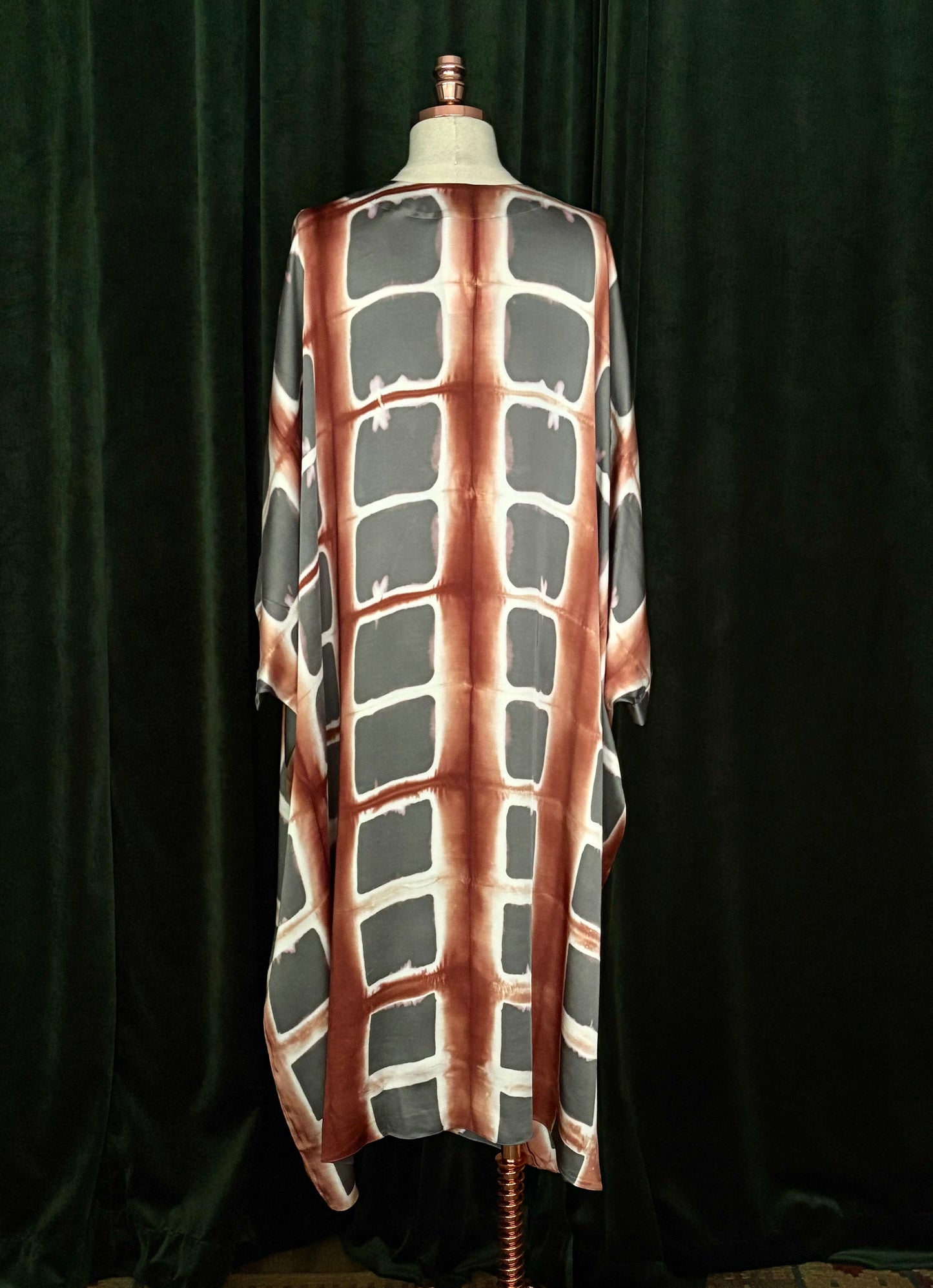 SHIBORI Kaftan cinza/telha