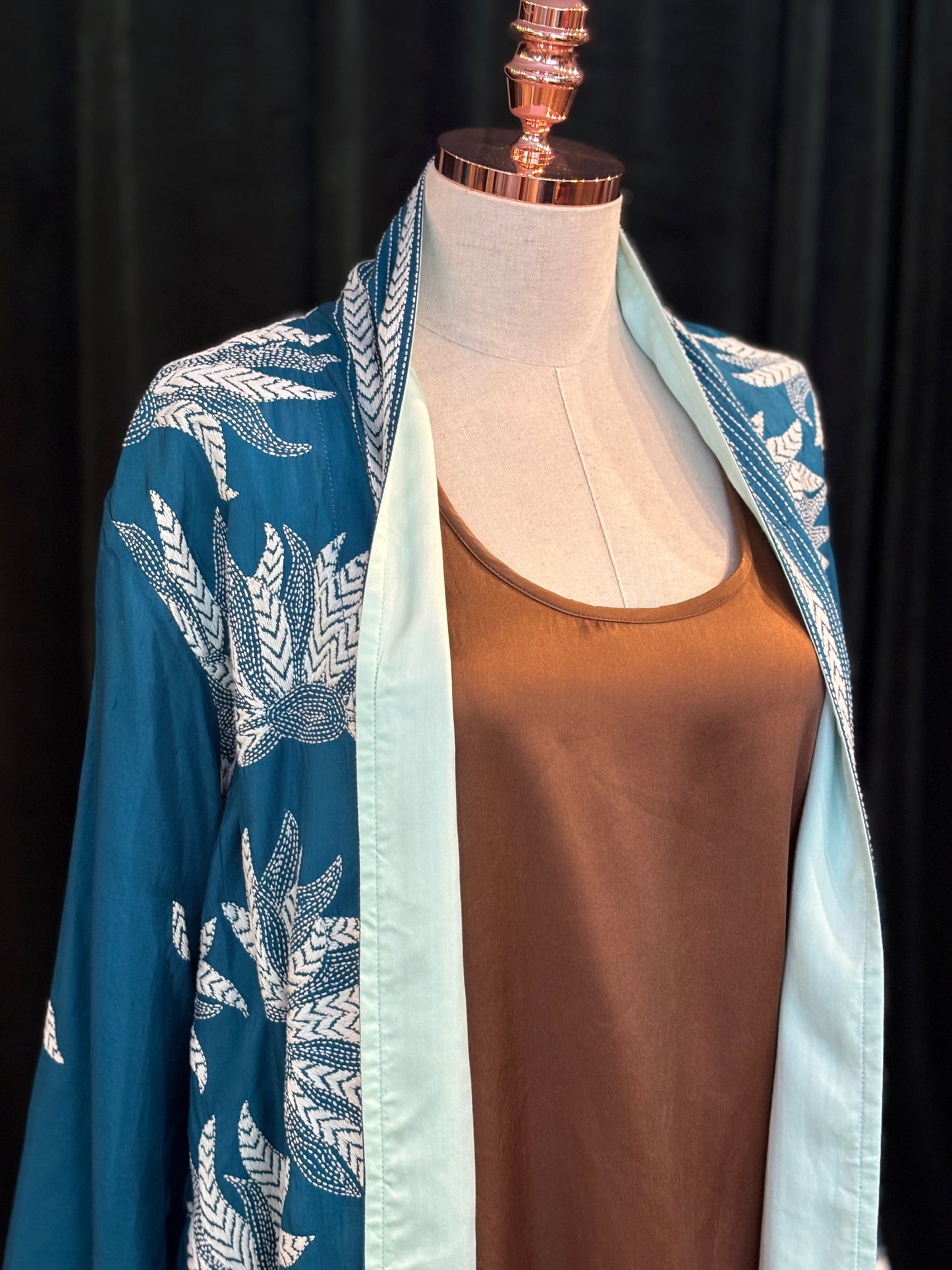 Overcoat KHANTA Marigold azul petróleo