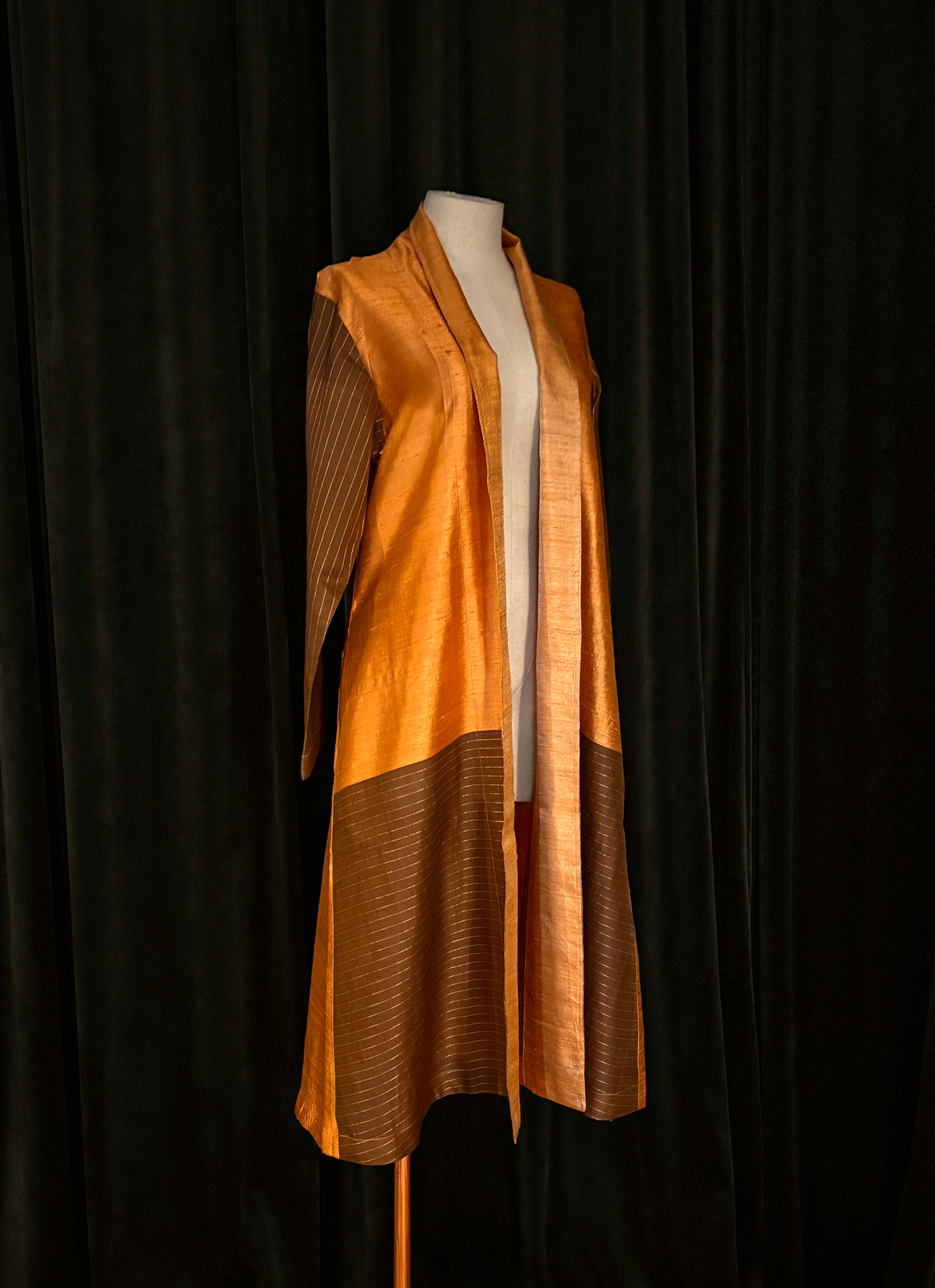 OVERCOAT seda Tussar ocre