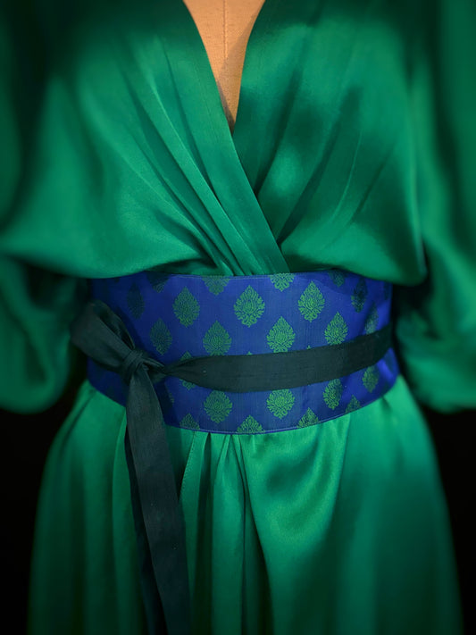 Tanchoi OBI belt green/purple
