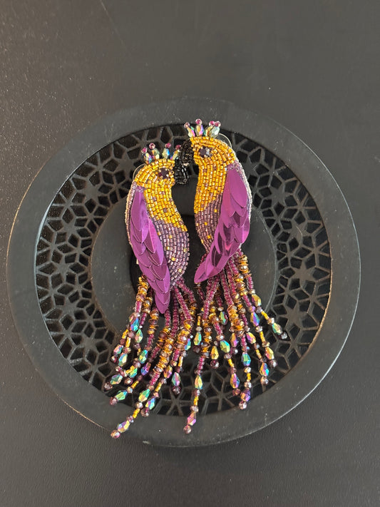 Brinco Peacock Fuchsia by Olivia Dar