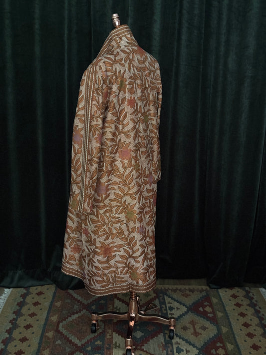 Overcoat em seda bordado KHANTA TERRACOTA