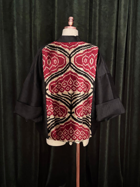 Kimono USBEKI silk & velvet preto