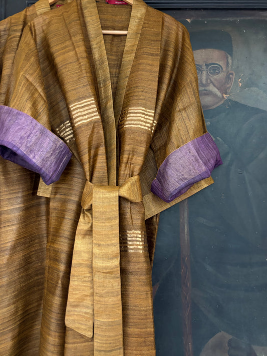Kimono AGRA seda selvagem golden brown