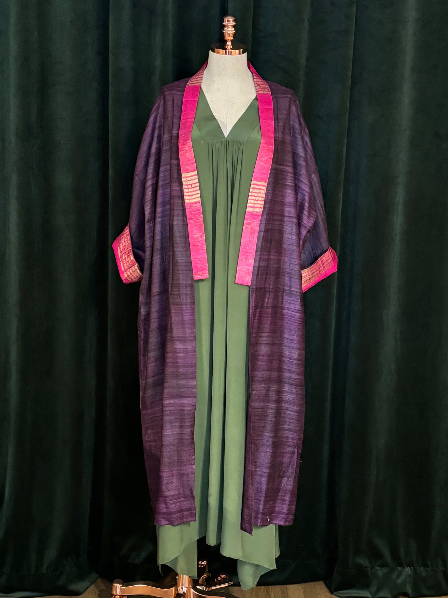 Kimono AGRA seda selvagem púrpura