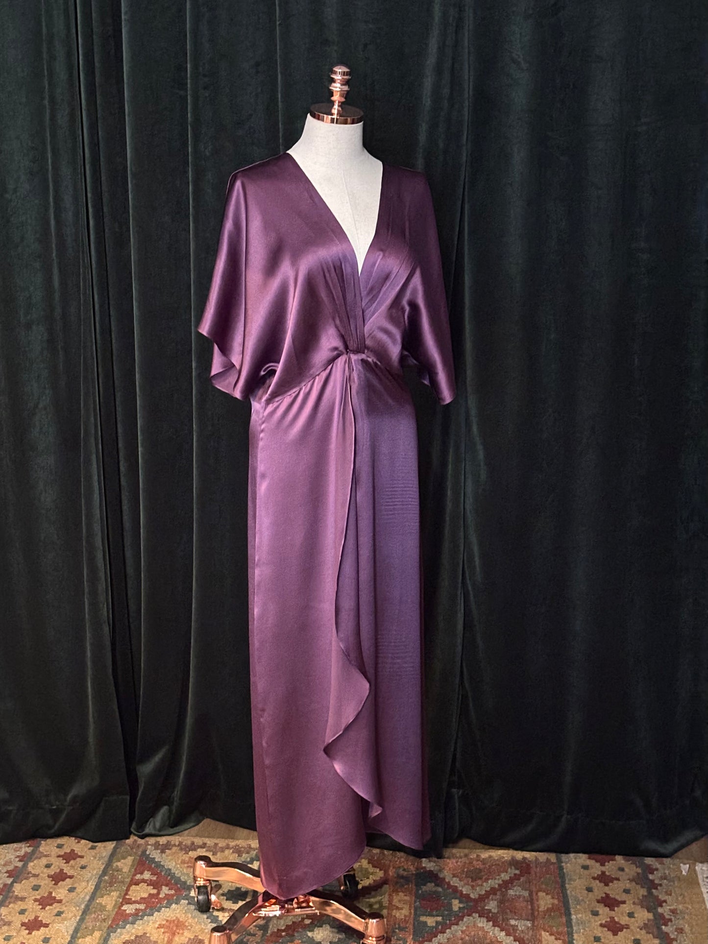 Vestido ATHENA seda ameixa