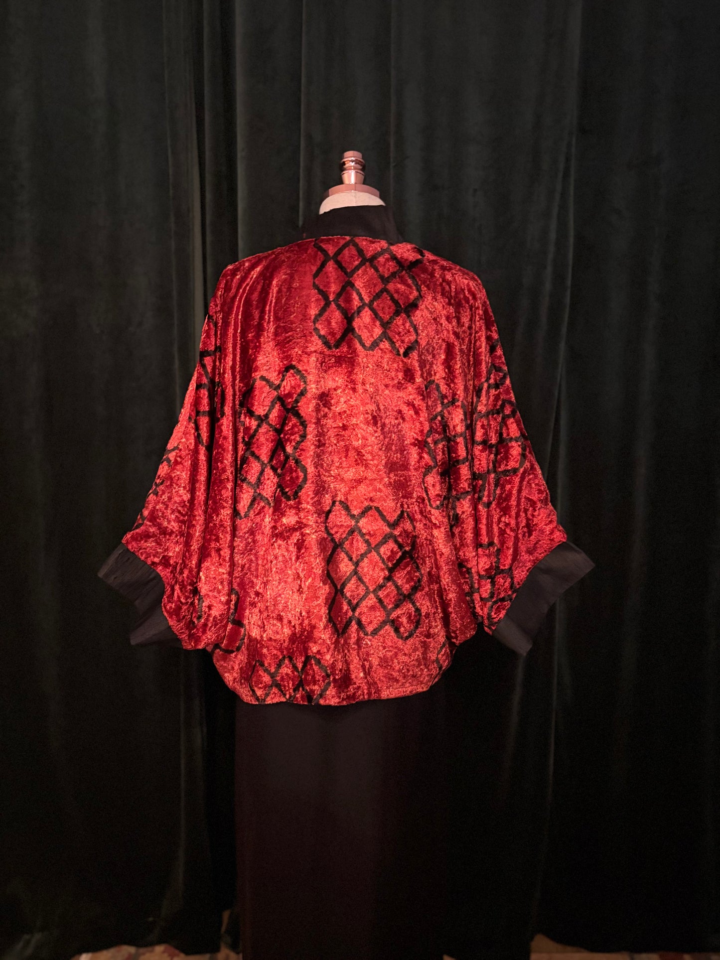 KIMONO FERGHANA veludo seda coral