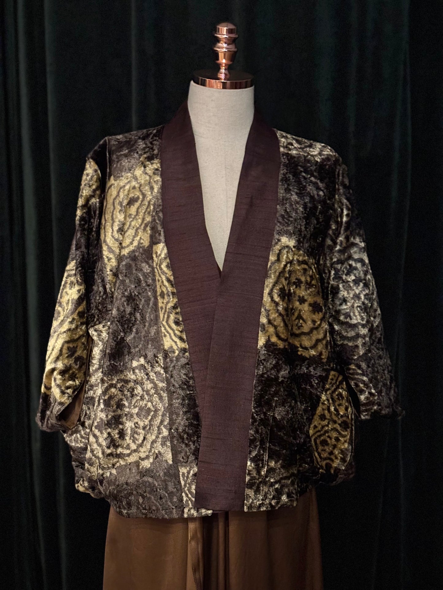 Kimono FERGHANA veludo marrom