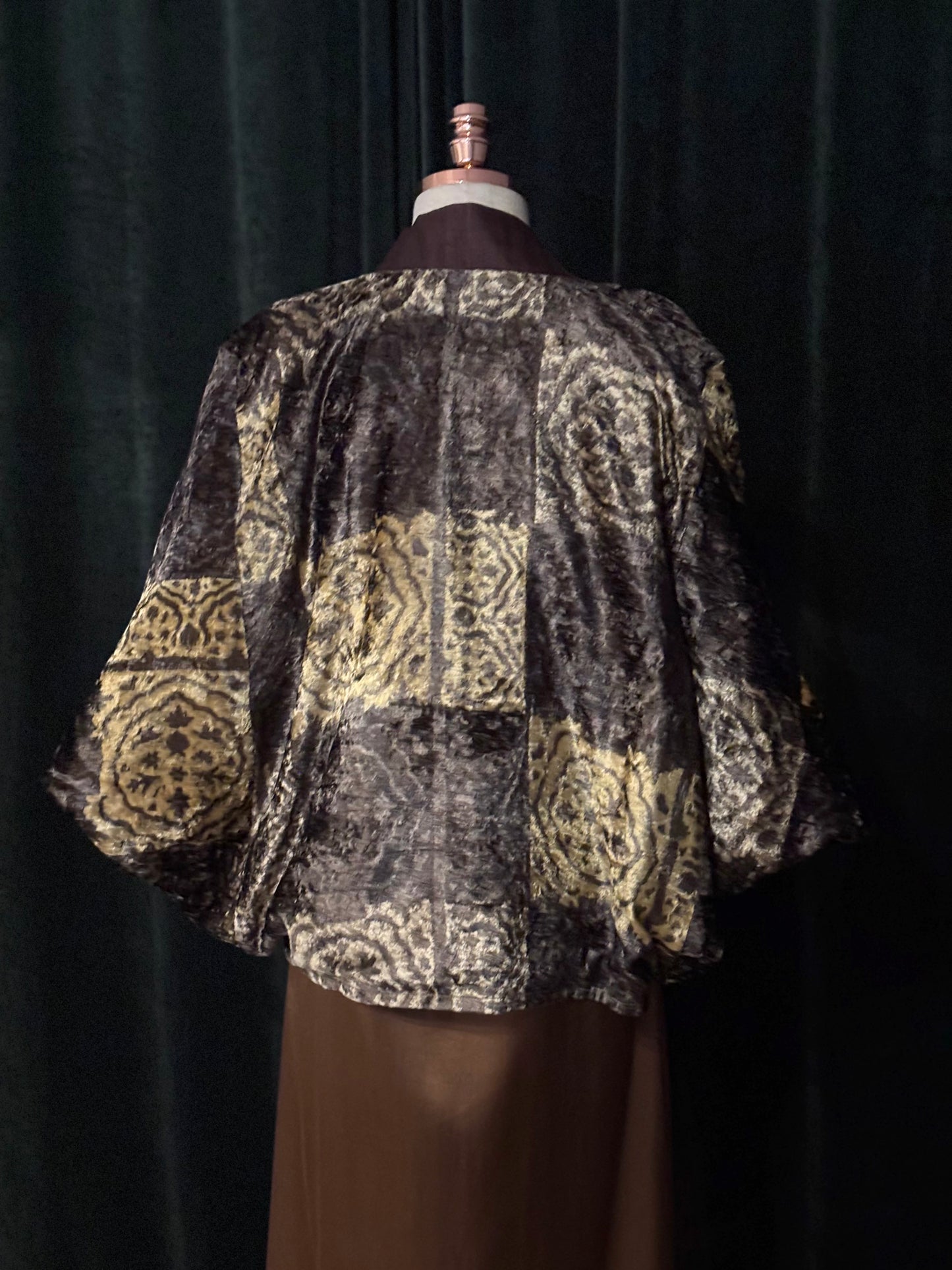 Kimono FERGHANA veludo marrom