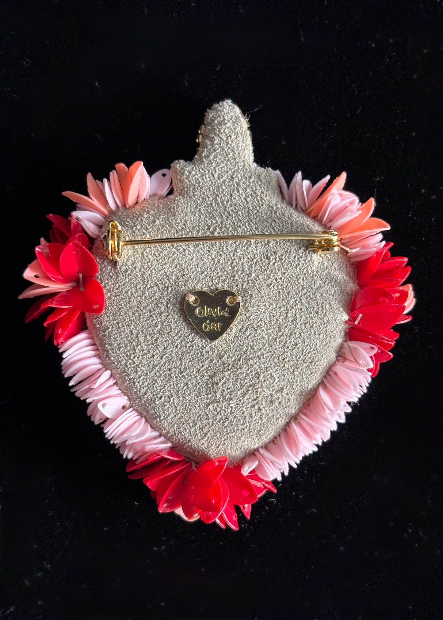 Broche SICILIAN HEART vermelho by Olivia Dar
