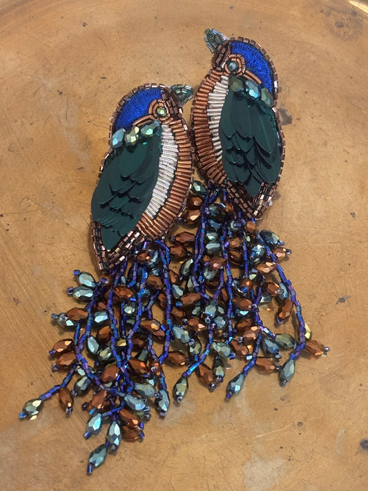 Green Kingfisher Earring