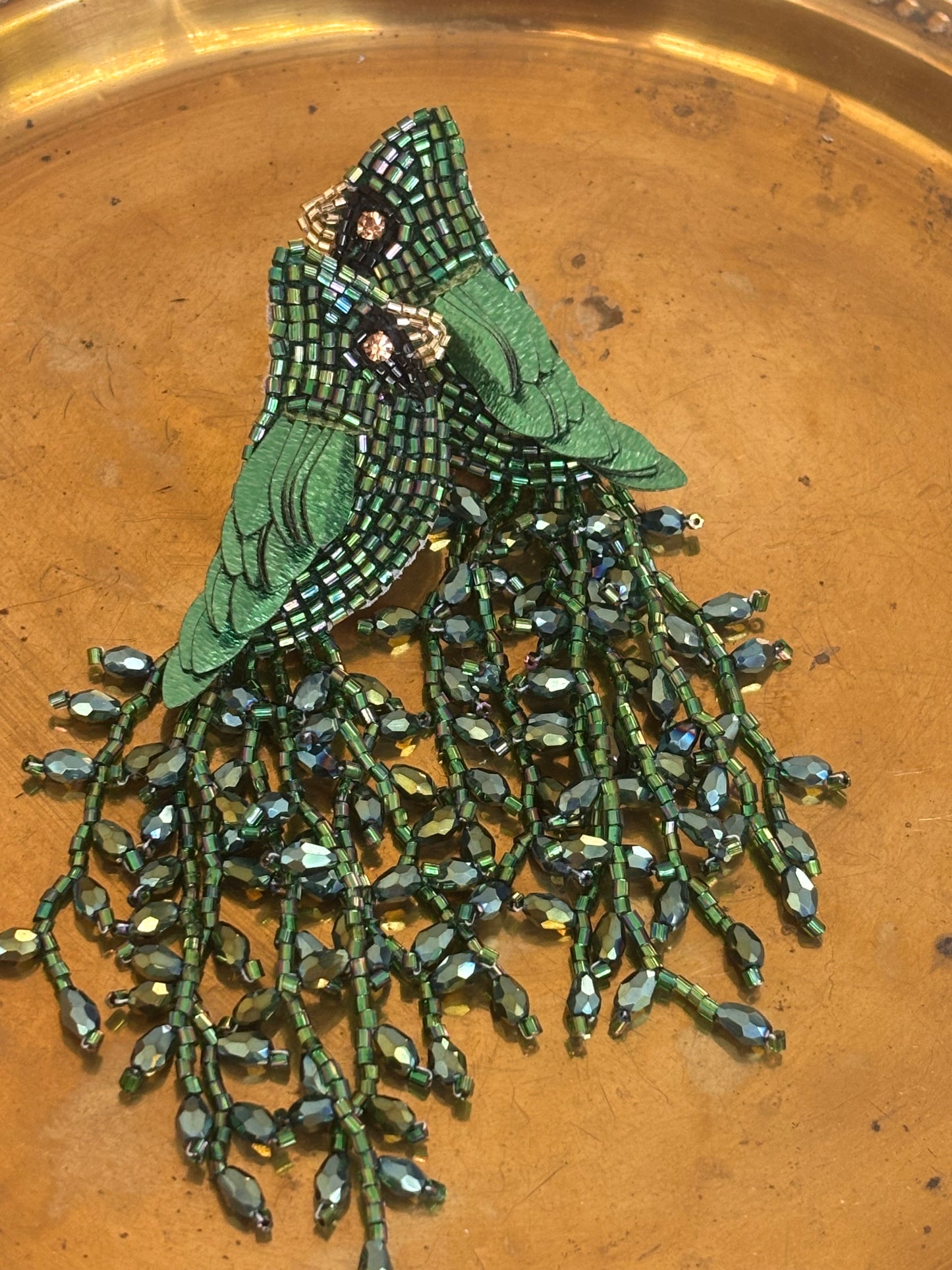 Green Cardinal Earring
