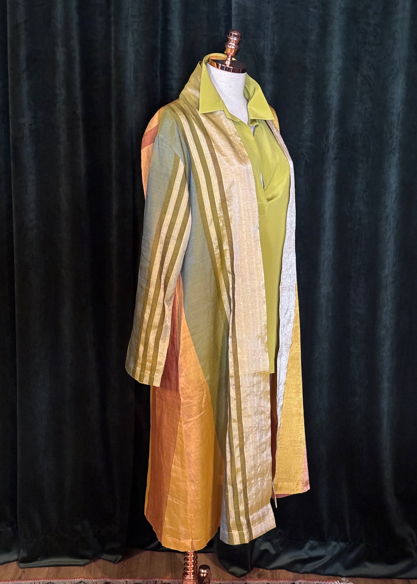 Overcoat BIKHANER silk tissue metalizado amarelo