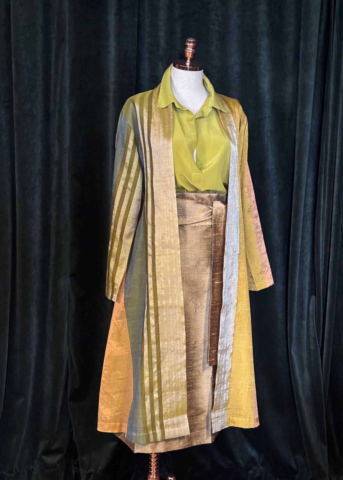 Overcoat BIKHANER silk tissue metalizado amarelo