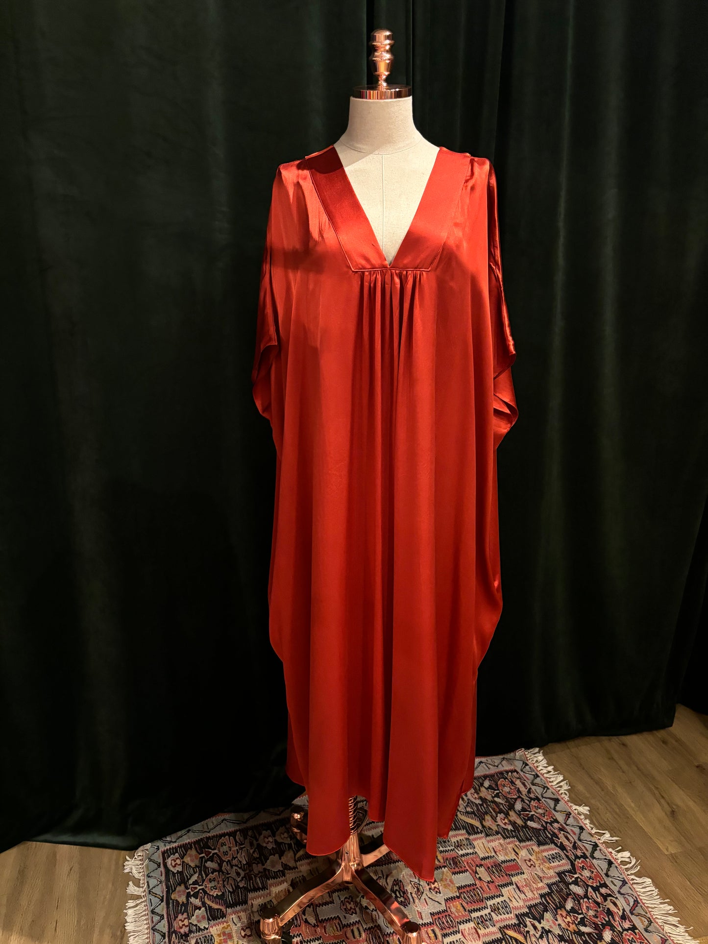 Kaftan MALABAR cetim seda rust