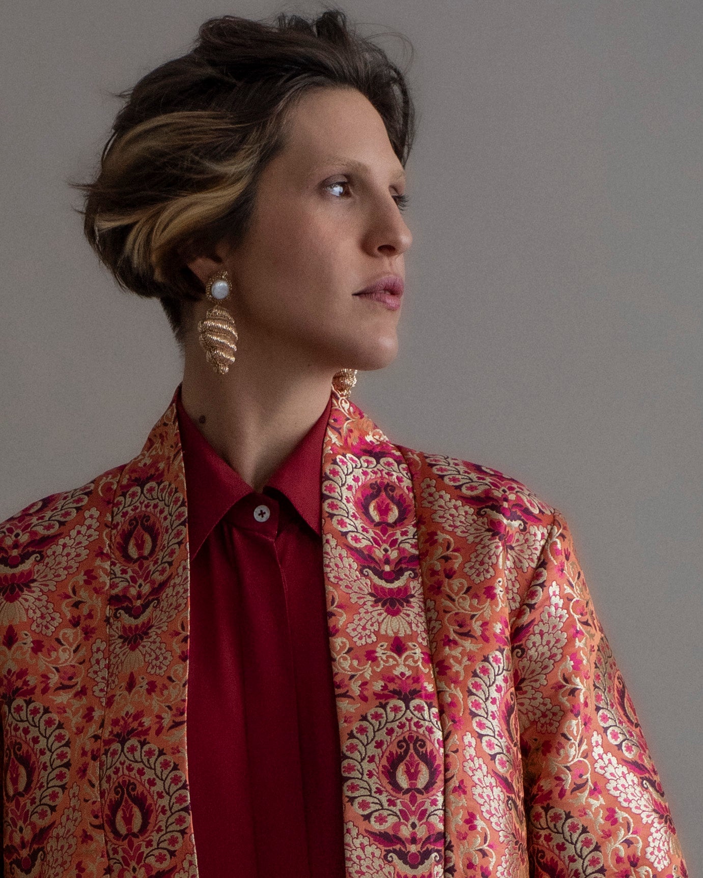 Jaqueta BENARSI Brocado peach