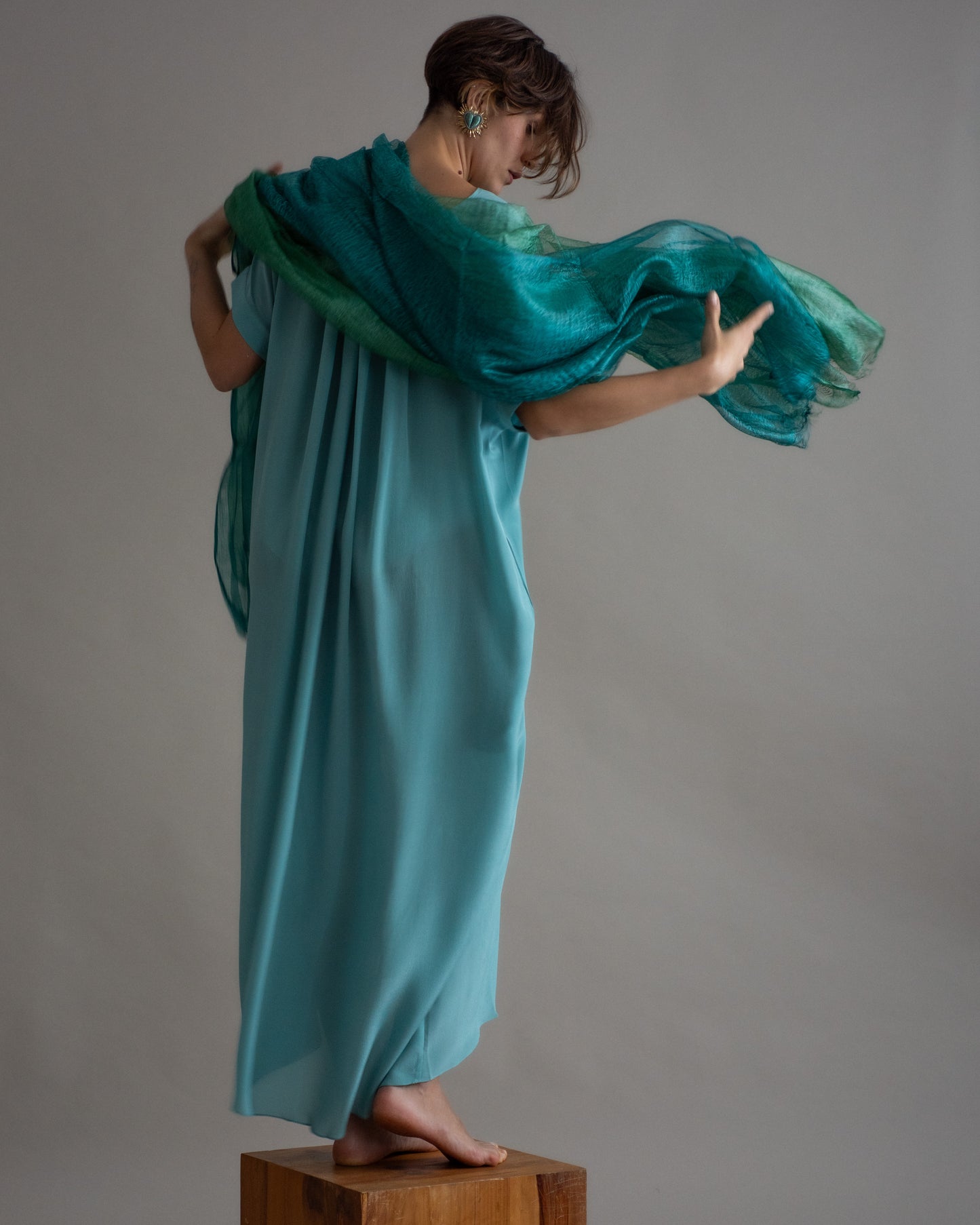 Vestido LA PLAGE seda azul