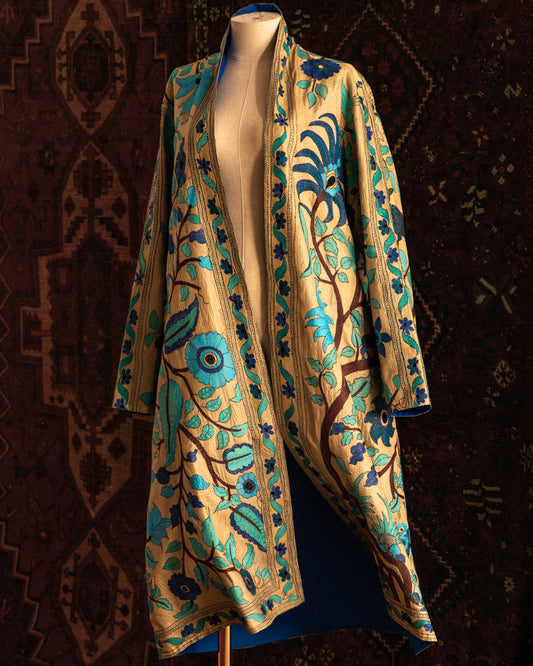 Overcoat Bordado KANTHA azul