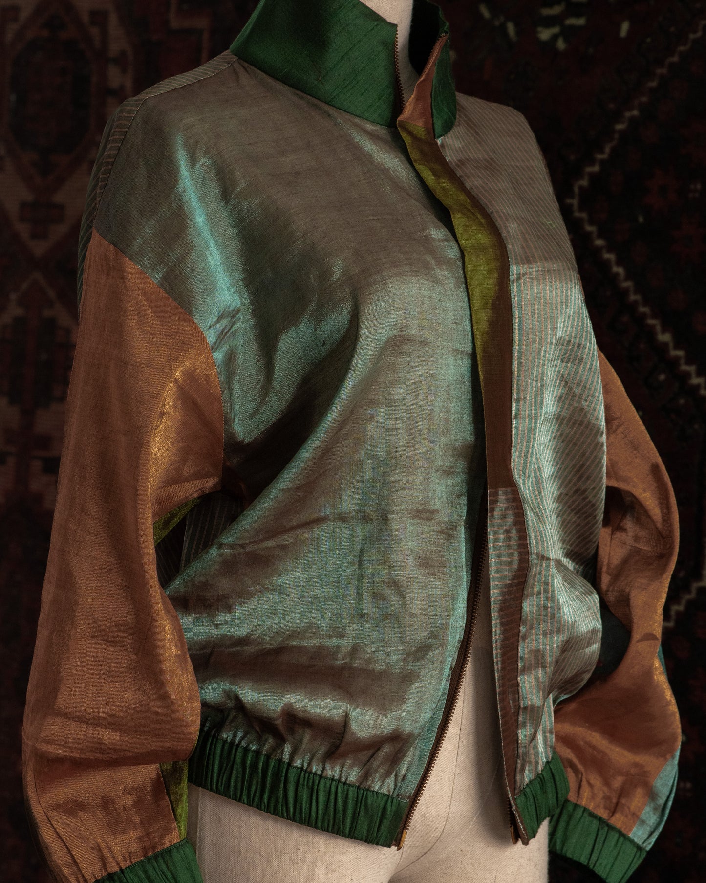 Bomber SILK METALIC TISSUE verde