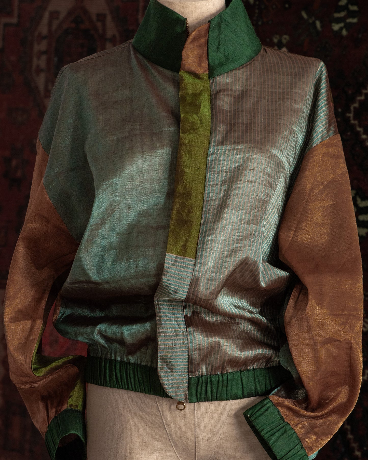 Bomber SILK METALIC TISSUE verde