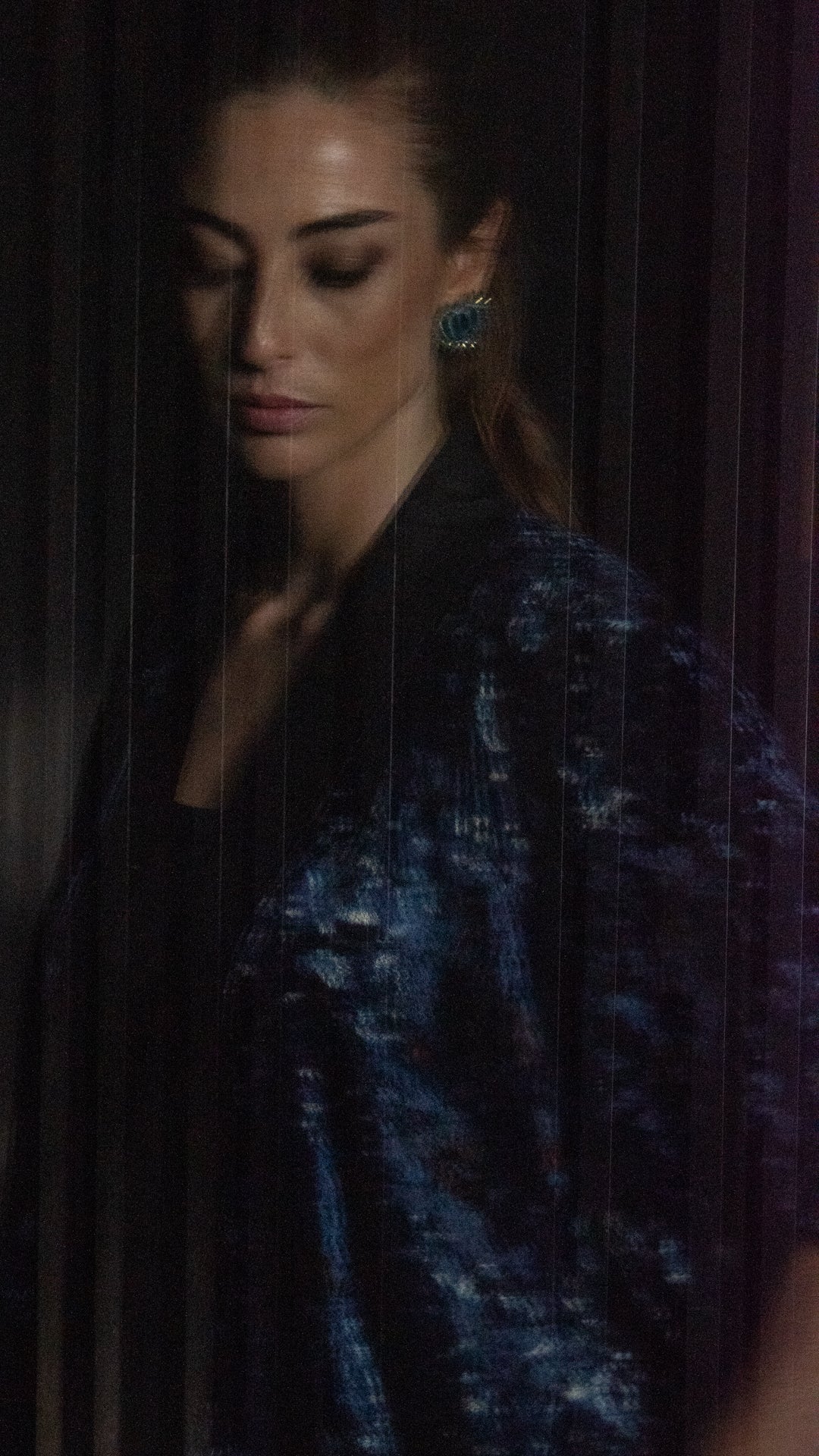 Kimono FERGHANA veludo azul