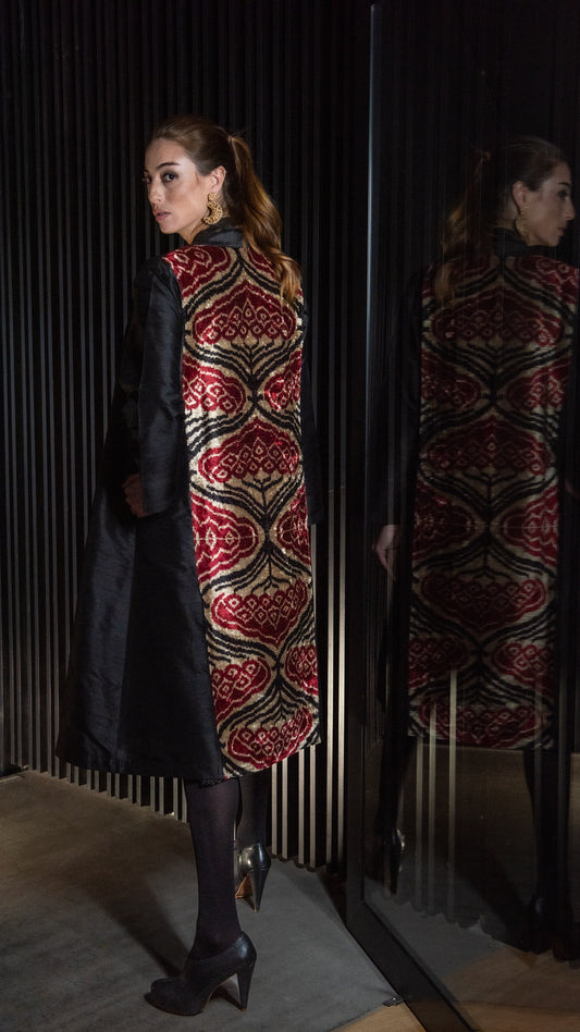 OVERCOAT USBEKI silk & velvet