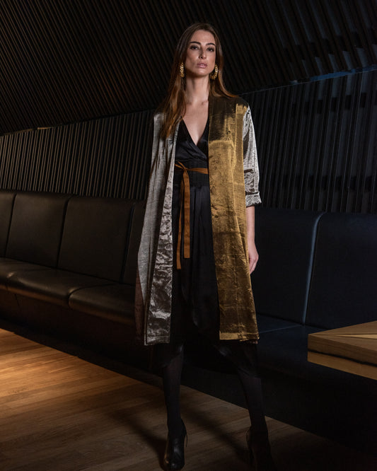 Overcoat BHIKANER silk tissue gold