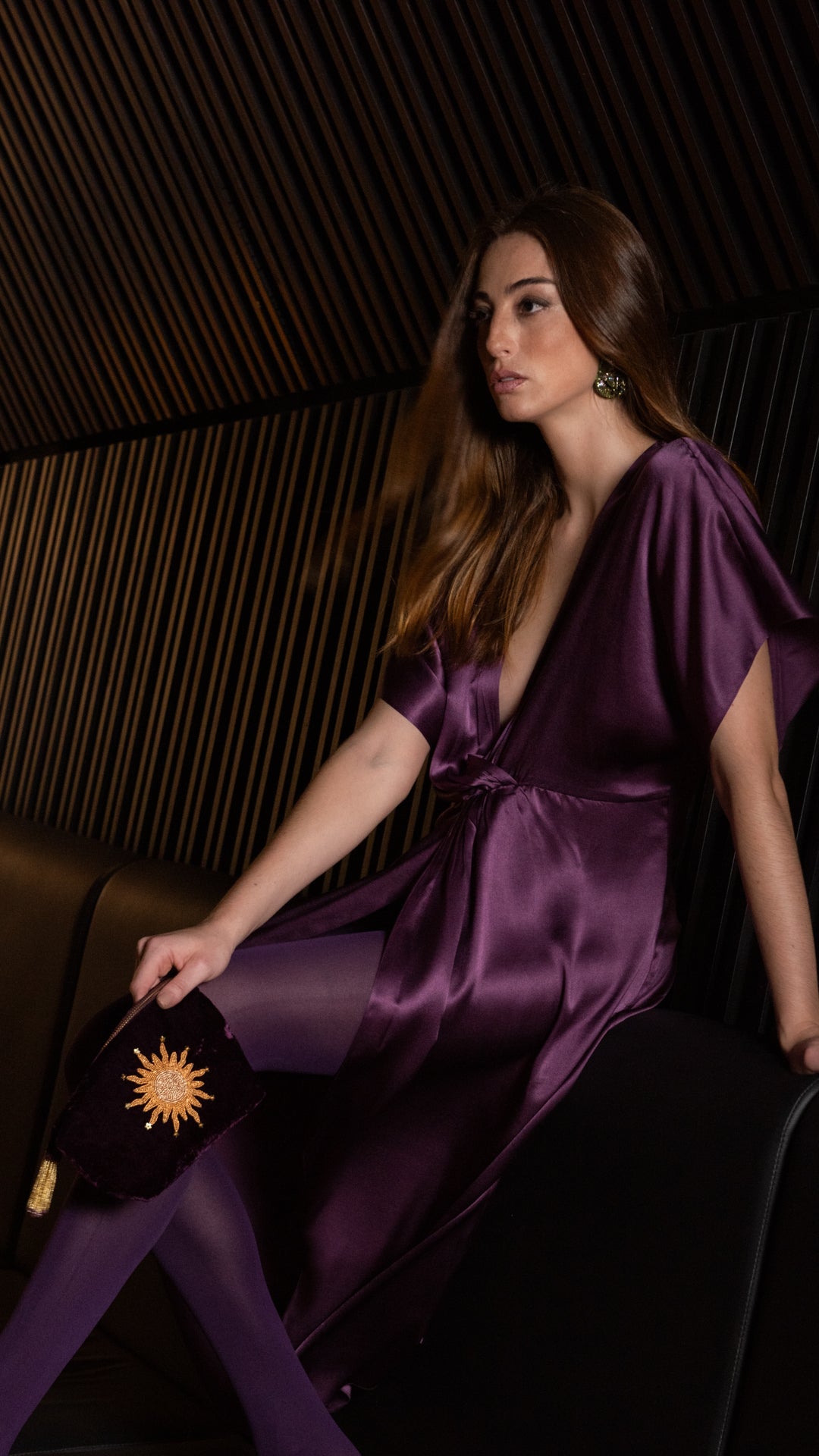 Vestido ATHENA seda ameixa