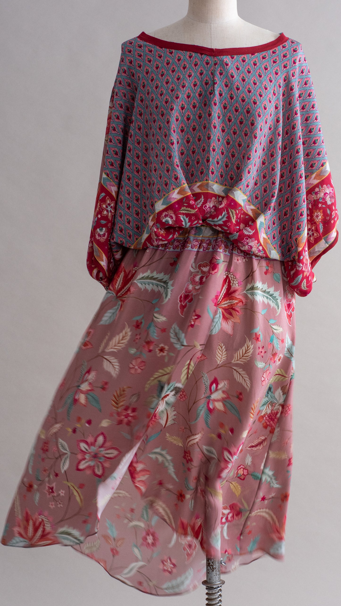 AMALFI rosé floral silk dress